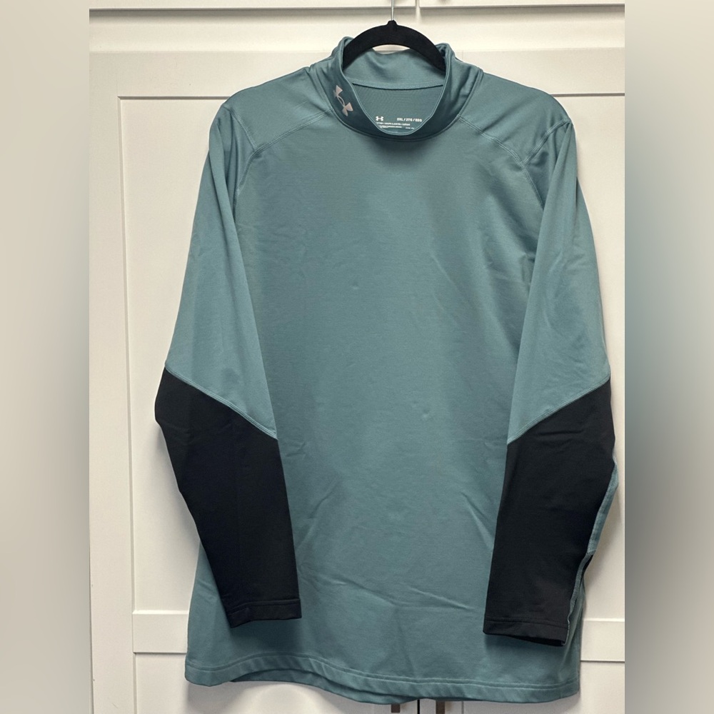 Under Armour Men's Long Sleeve Shirt in Teal and Black, Size 2XL